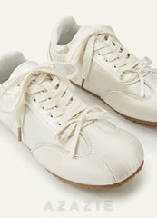 Ballet-Inspired Satin Wedding Sneakers Round Toe Comfortable Wedding Shoes  ivory