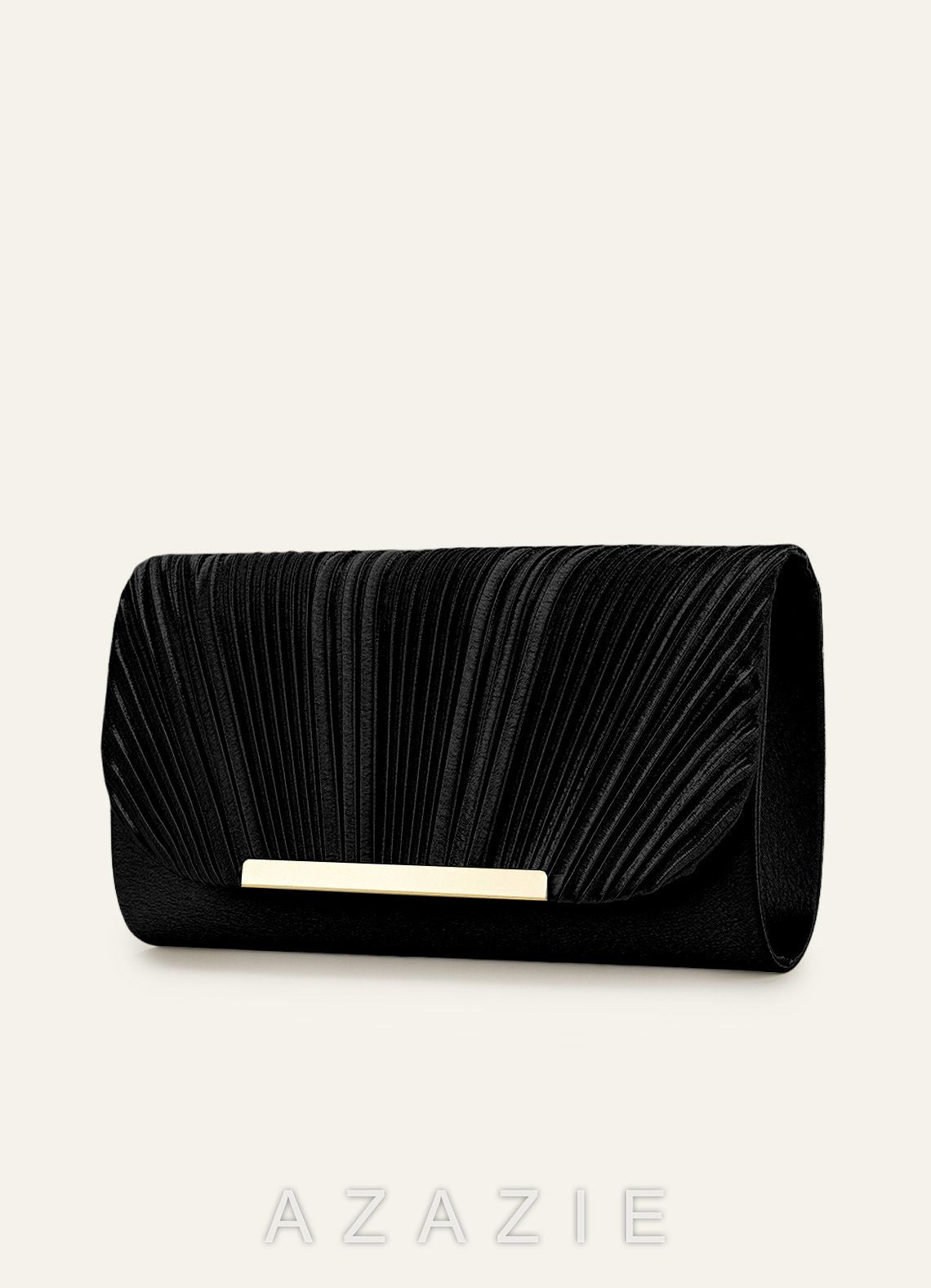Satin Pleated Envelope Clutch
