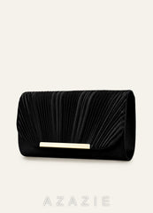 Satin Pleated Envelope Clutch