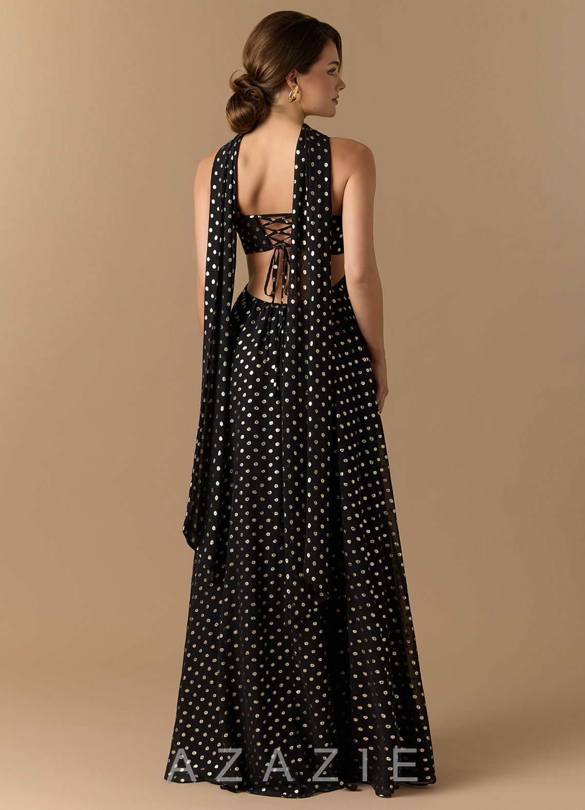 Senna {color} Maxi Dress  sp_black_gold_polkadot_#bp134307