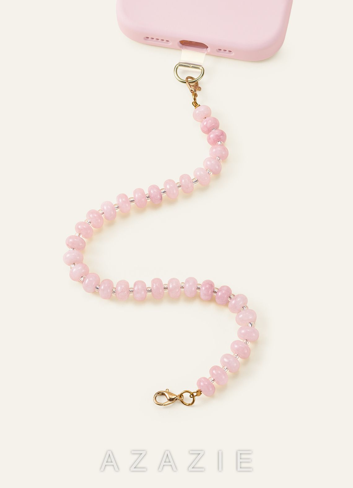 Natural Stone Bag Strap Charm Beads Embellished Phone Chain