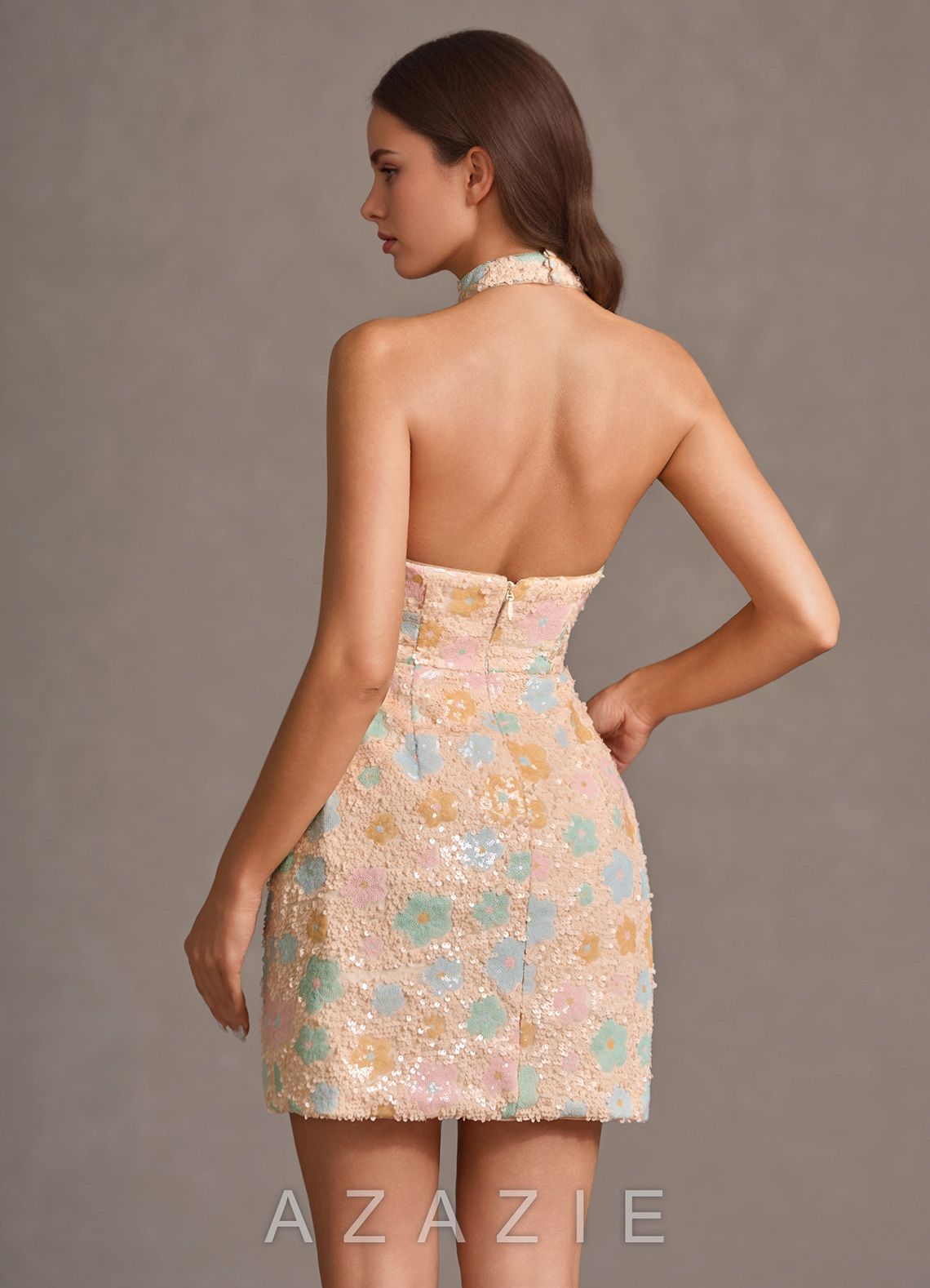 Beatrixa Champagne Mini Dress