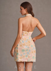 Beatrixa Champagne Mini Dress