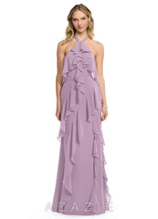 Azazie Velma Wisteria A-Line Side Slit Chiffon Dress