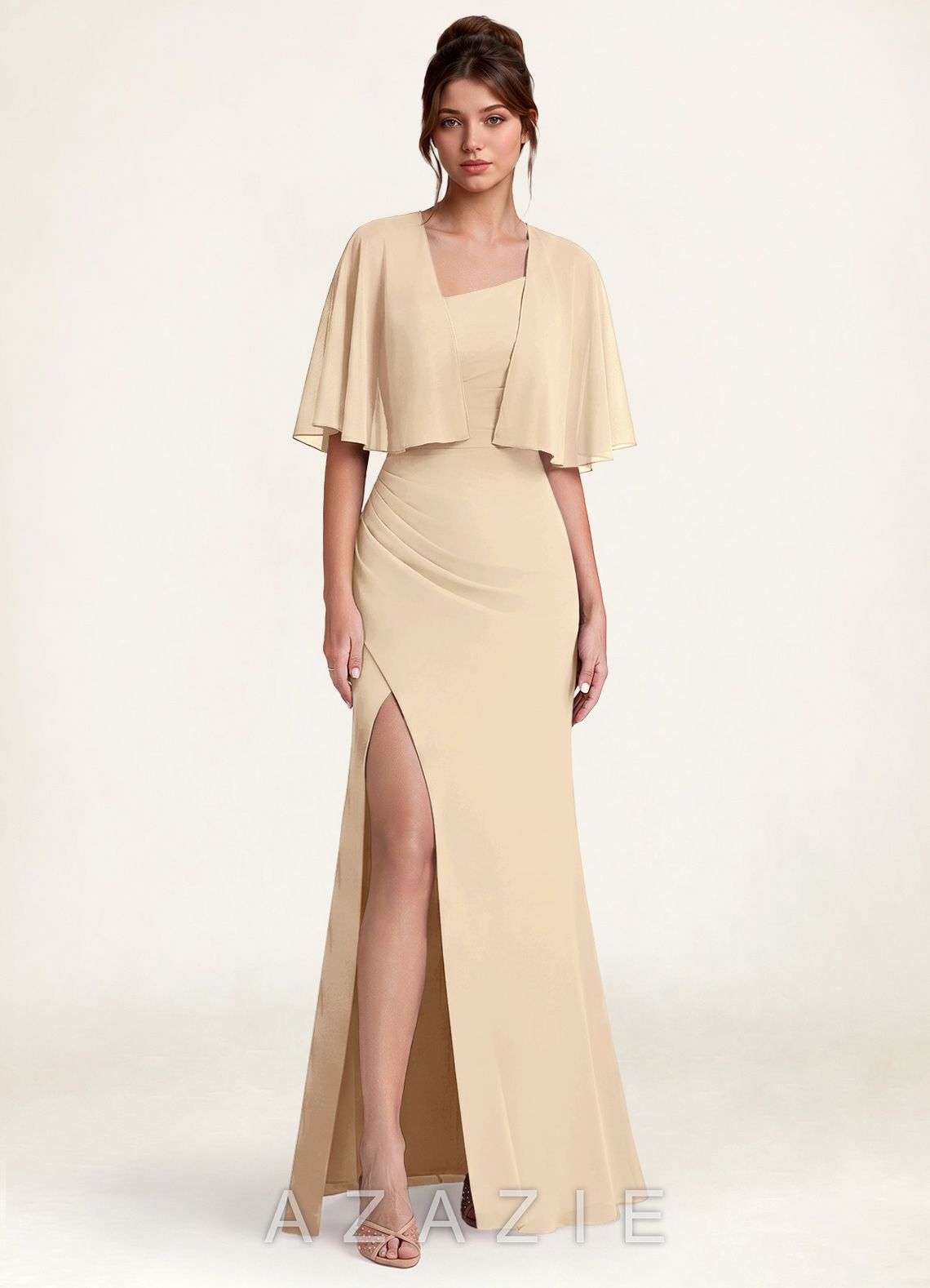 Azazie Matching Color Chiffon Short Cape Shawl