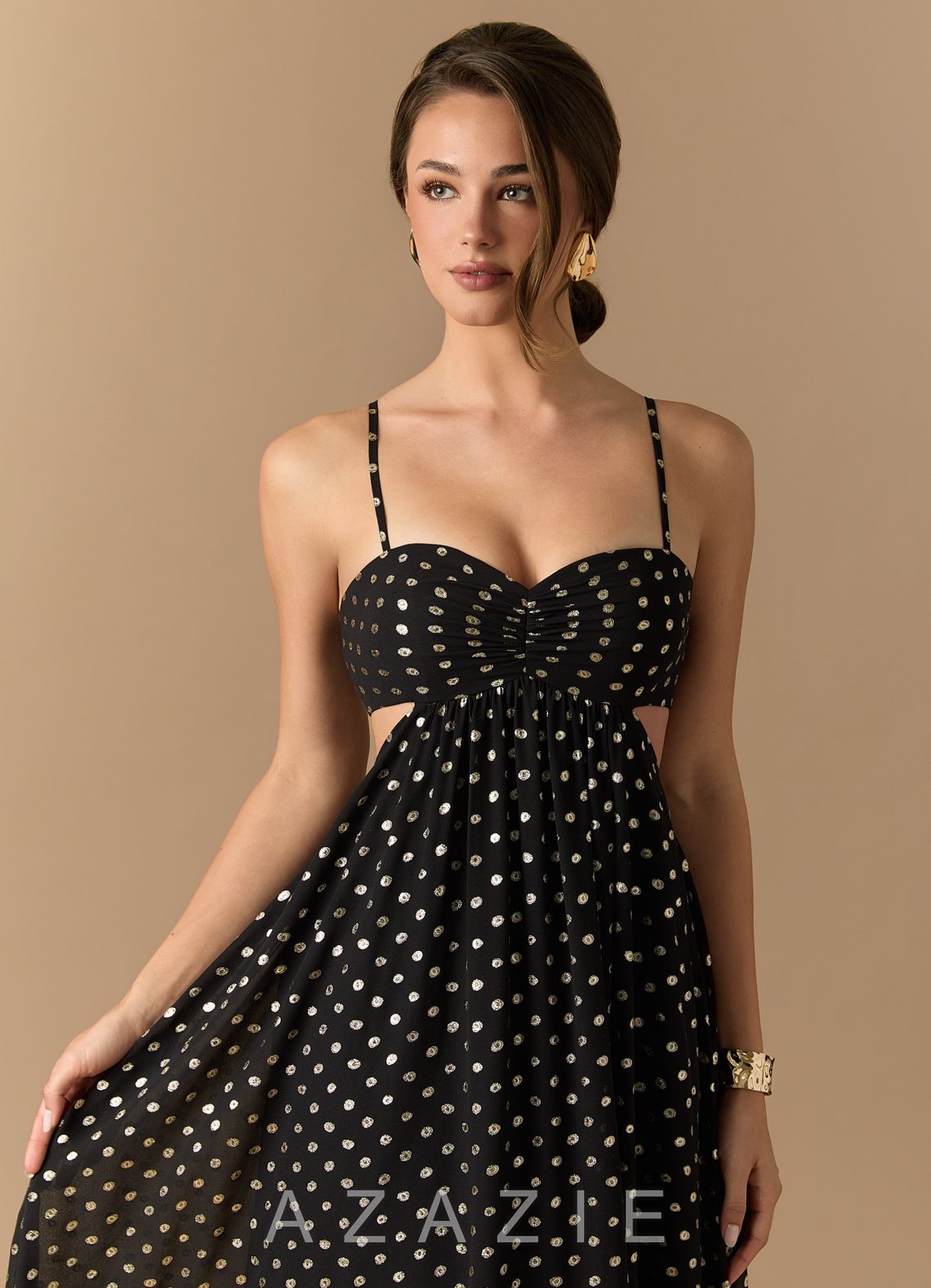 Senna {color} Maxi Dress  sp_black_gold_polkadot_#bp134307