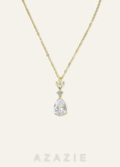 Pear Cut CZ Pendant Necklace