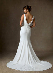 Azazie Maxine Diamond White Sheath Crepe Back Satin Dress diamond_white