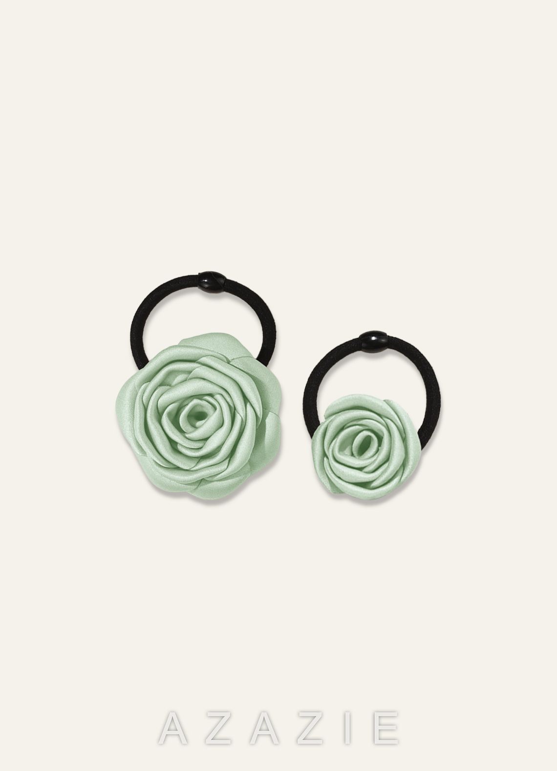 Darling Poise Matte Satin Ivory Flower 2-Piece Hair Tie Set