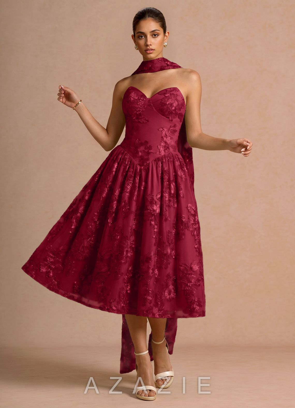 Astra {color} Midi Dress  sp_burgundy_#bd308