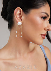 Baroque Pearl Chandelier Earrings  gold