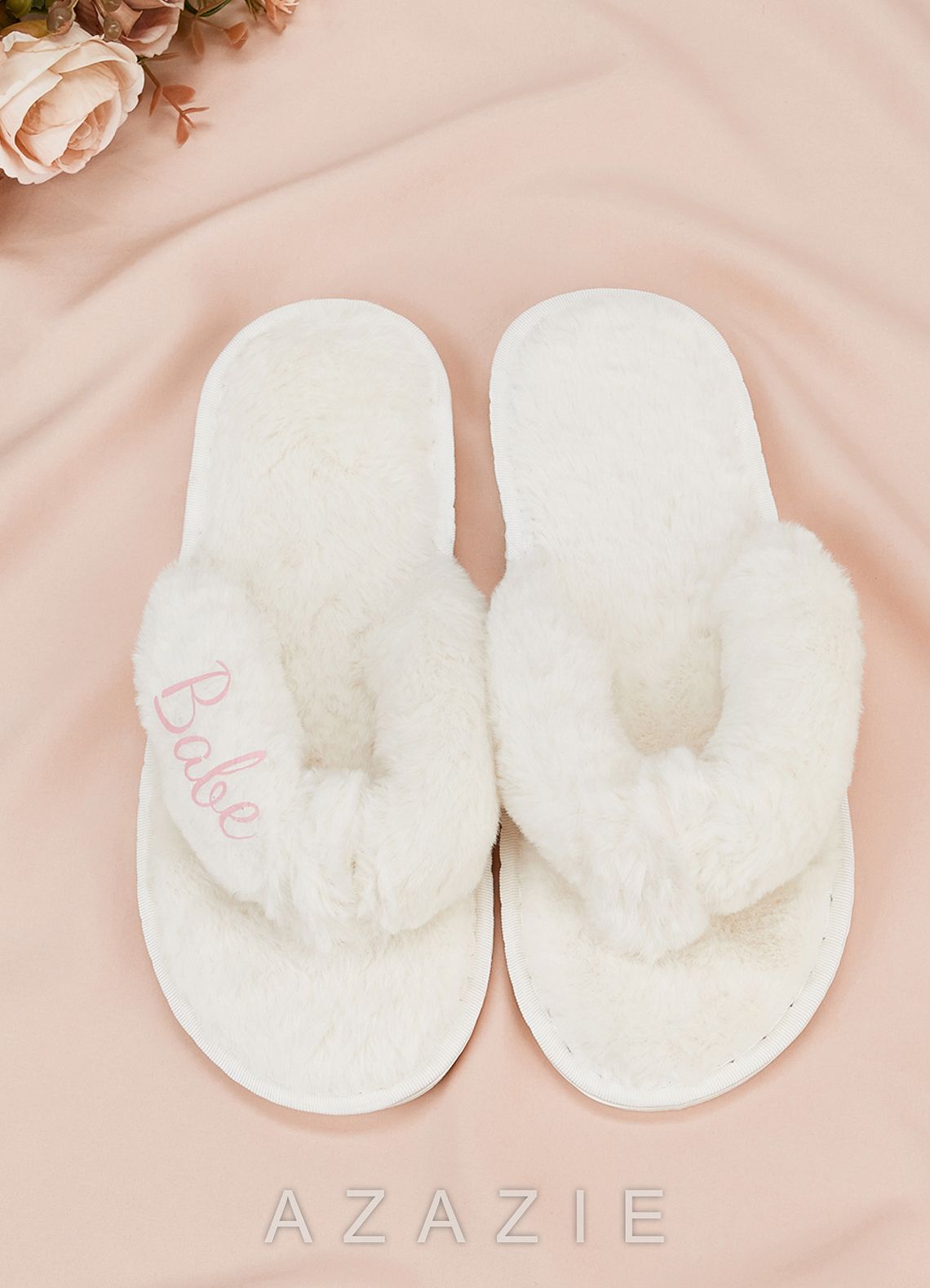 Personalized Bride Bridesmaid Fluffy Slippers