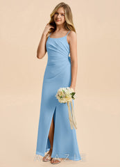 Azazie Amelia Junior Powder Blue Mermaid Pleated Chiffon Dress powder_blue