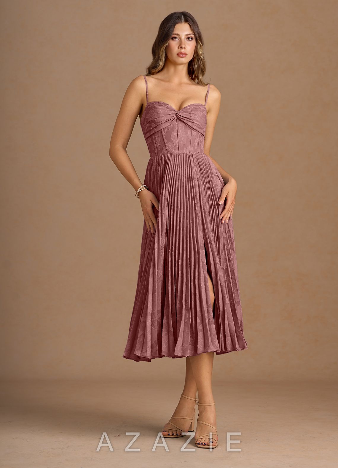 Annie {color} Pleated Midi Dress  light_pink_#lp134193