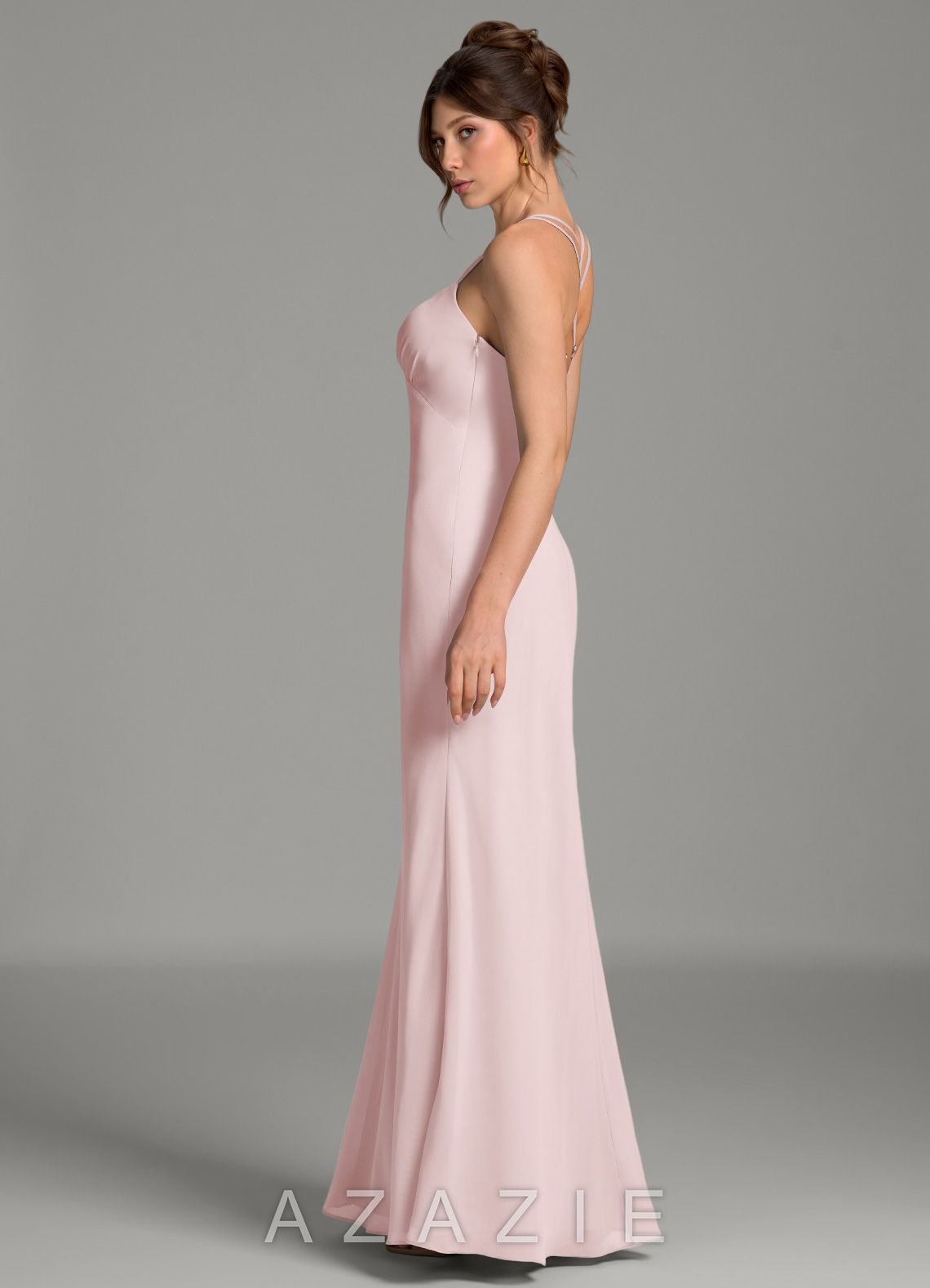 Azazie Suttona Blushing Pink Mermaid Chiffon Dress blushing_pink