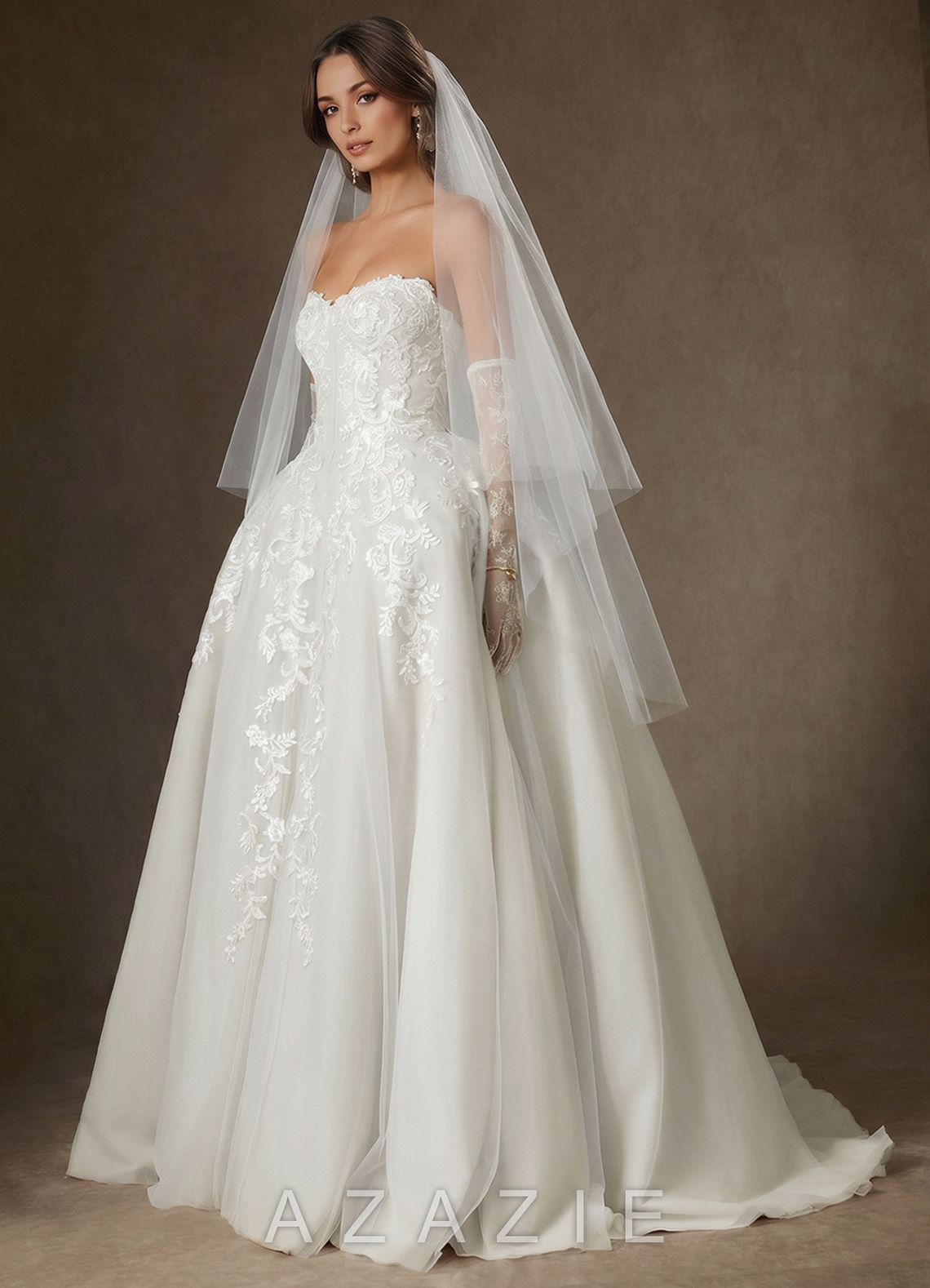 Simple Two-Tier Fingertip Drop Wedding Veil with Blusher  diamond_white