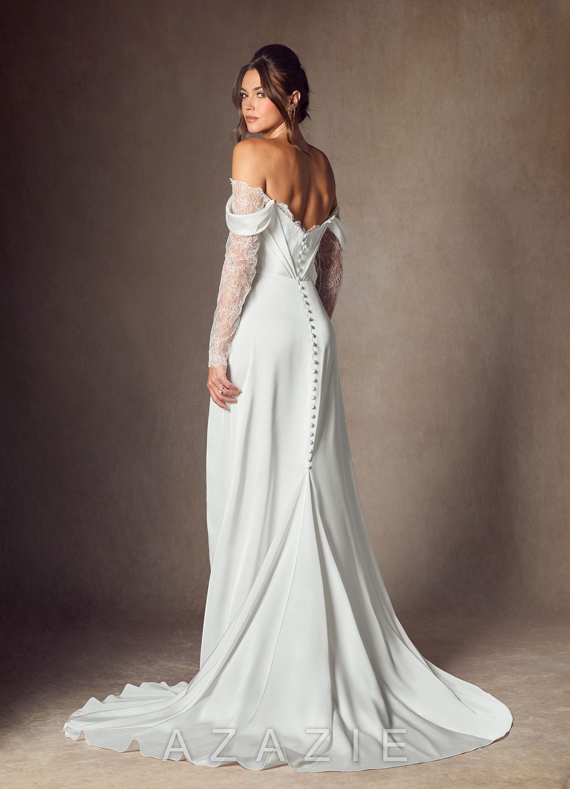 Azazie Alexa Diamond White A-Line Sweetheart Neckline Lace Dress