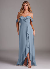 Azazie Lyra Dusty Blue A-Line Chiffon Convertible Dress
