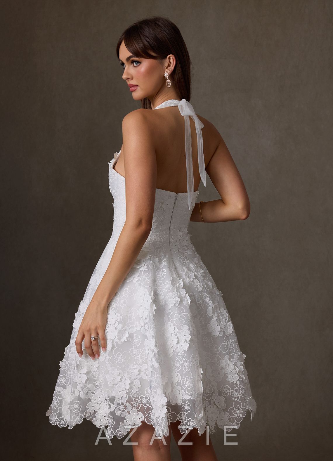 Azazie Cyra Diamond White A-Line Lace Dress diamond_white
