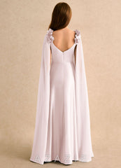 Azazie Rosita Girls Formal Blushing Pink A-Line Pleated Matte Satin Dress blushing_pink