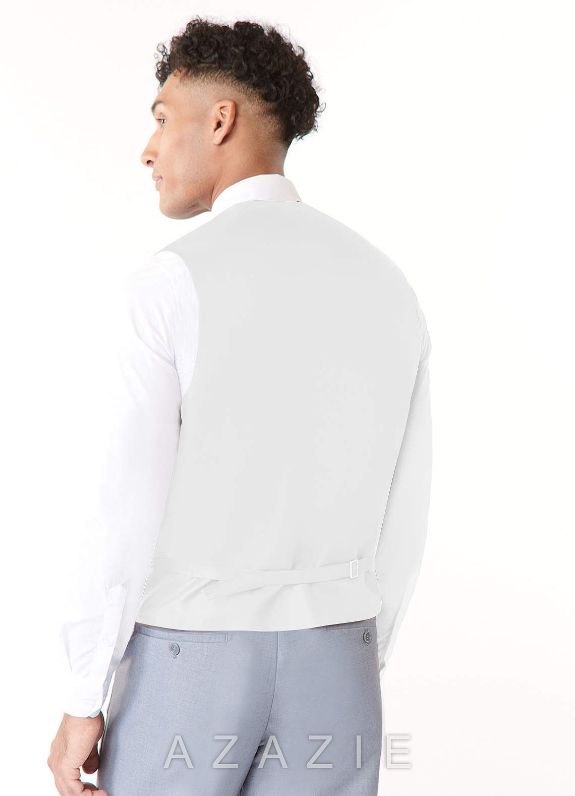 Stretch Satin Vest  dusty_blue