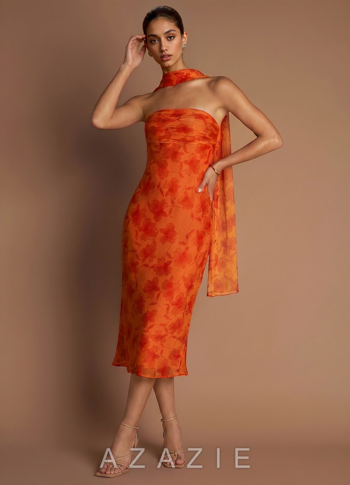 Aisha {color} Midi Dress  sp_tangerine_#te134835
