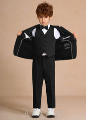 Oliver Black Boys 5-Piece Suit With Bow Tie