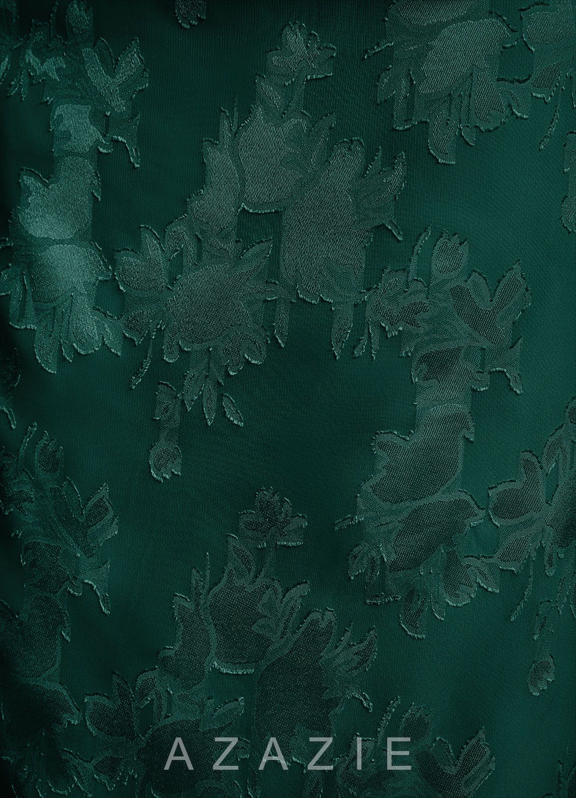 Azazie Anaheim Pine Sheath Pleated Floral Burnout Dress pine