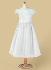 Azazie Vetty Diamond White A-Line Lace Tulle Dress diamond_white