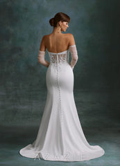 Azazie Katniss Diamond White Mermaid Strapless Crepe Back Satin Dress diamond_white