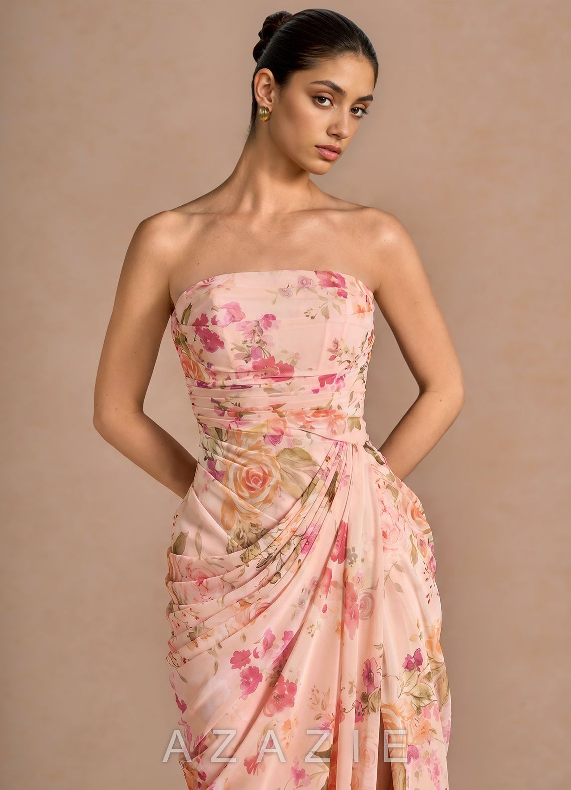 Kaavia {color} Maxi Dress  sp_abstract_bouquet_floral_#111401