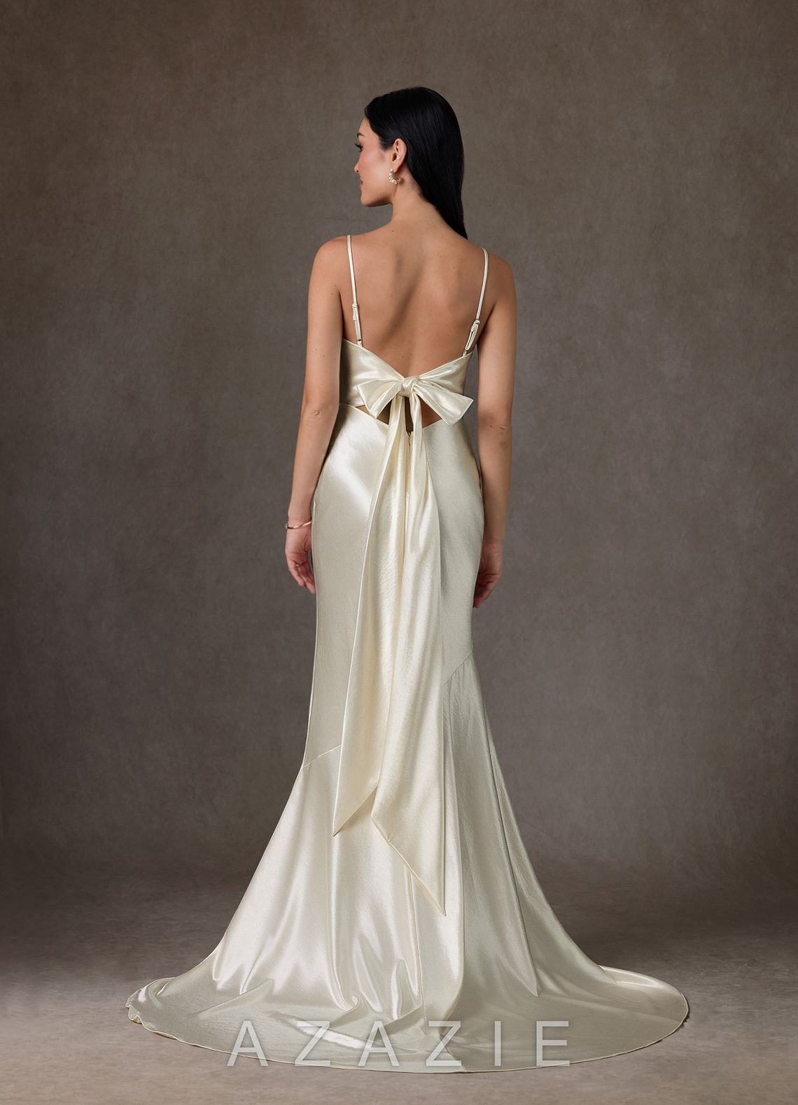 Azazie Kayla Antique White Mermaid Charmeuse Dress antique_white