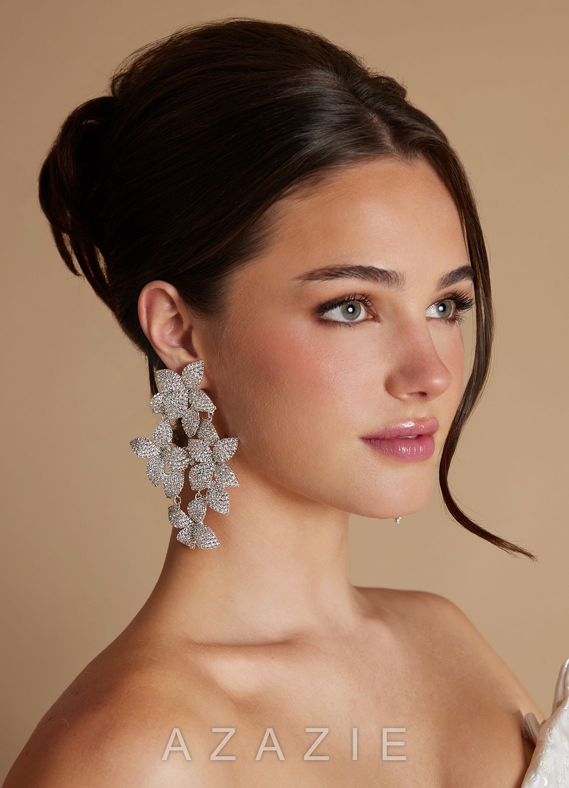 Statement Rhinestone Floral Earrings