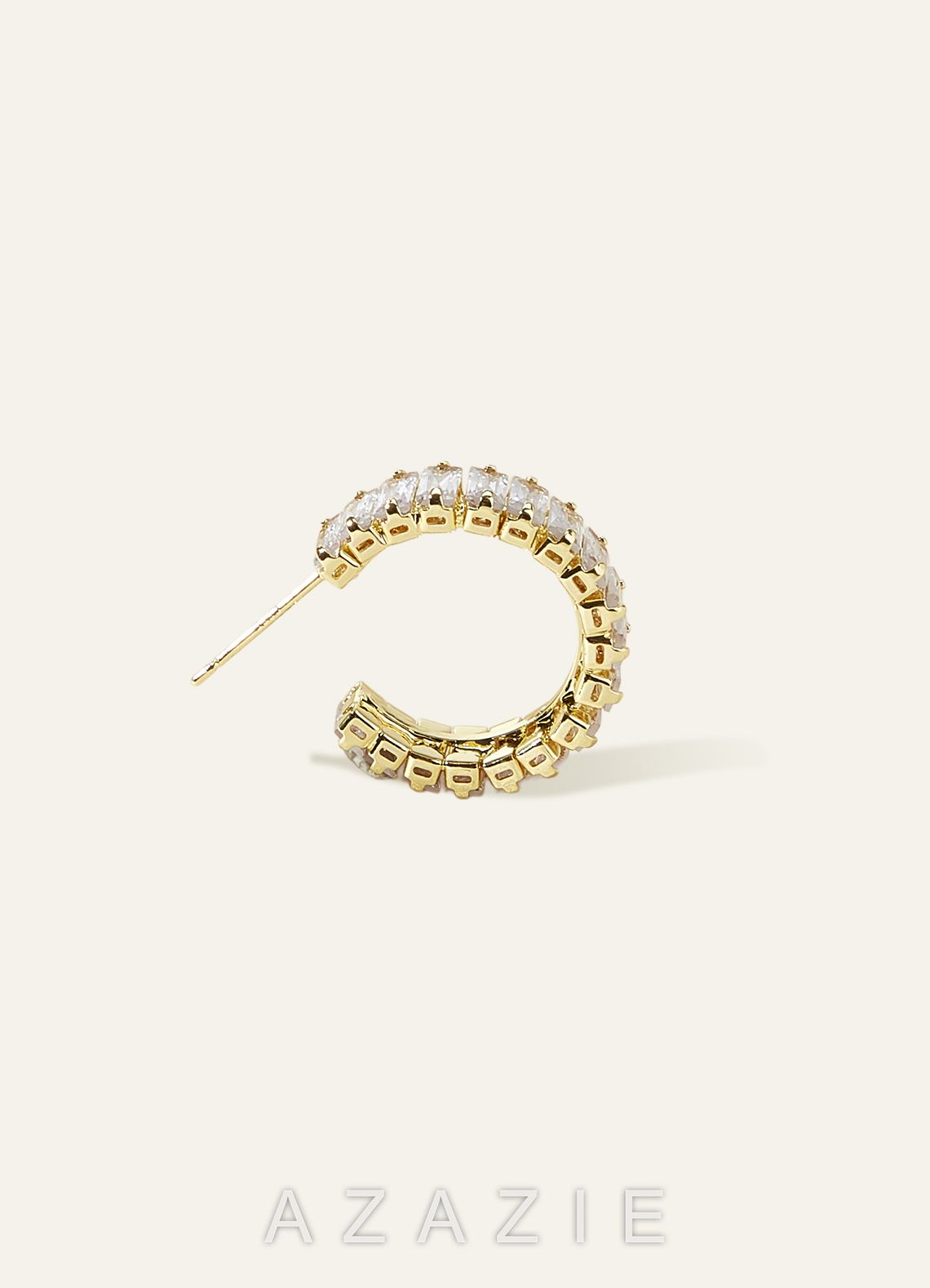 Crystal Baguette Hoop Earrings