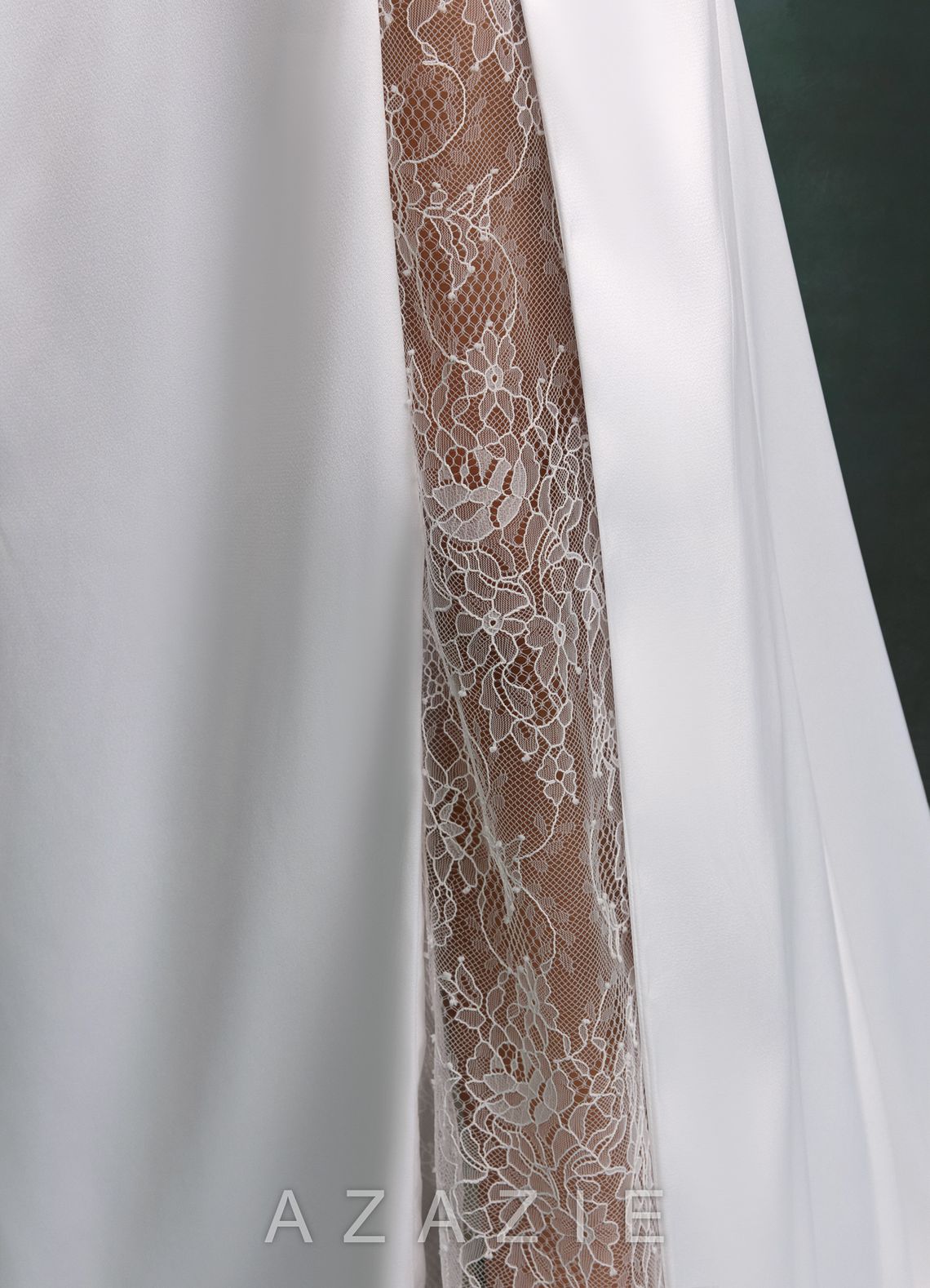Azazie Georgette Diamond White Mermaid Strapless Stretch Satin Dress diamond_white
