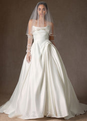 Fingertip Cascading Pearl Fringe Bridal Cape Veil