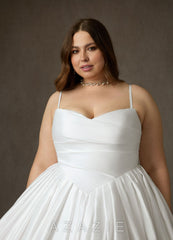 Azazie Celestia Diamond White Ball-Gown Strapless Matte Satin Dress diamond_white