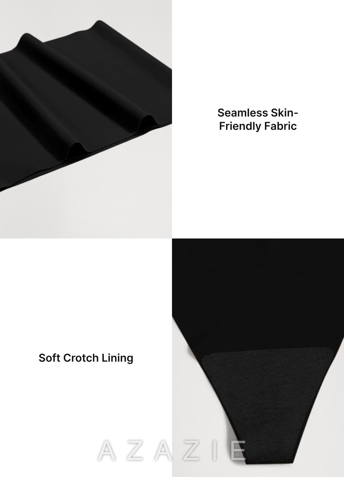 High Waist Seamless Thongs （3pics）  black