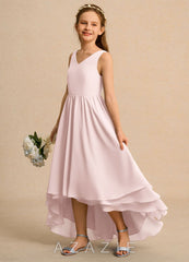 Azazie Kitten Girls Formal Blushing Pink A-Line Chiffon Dress