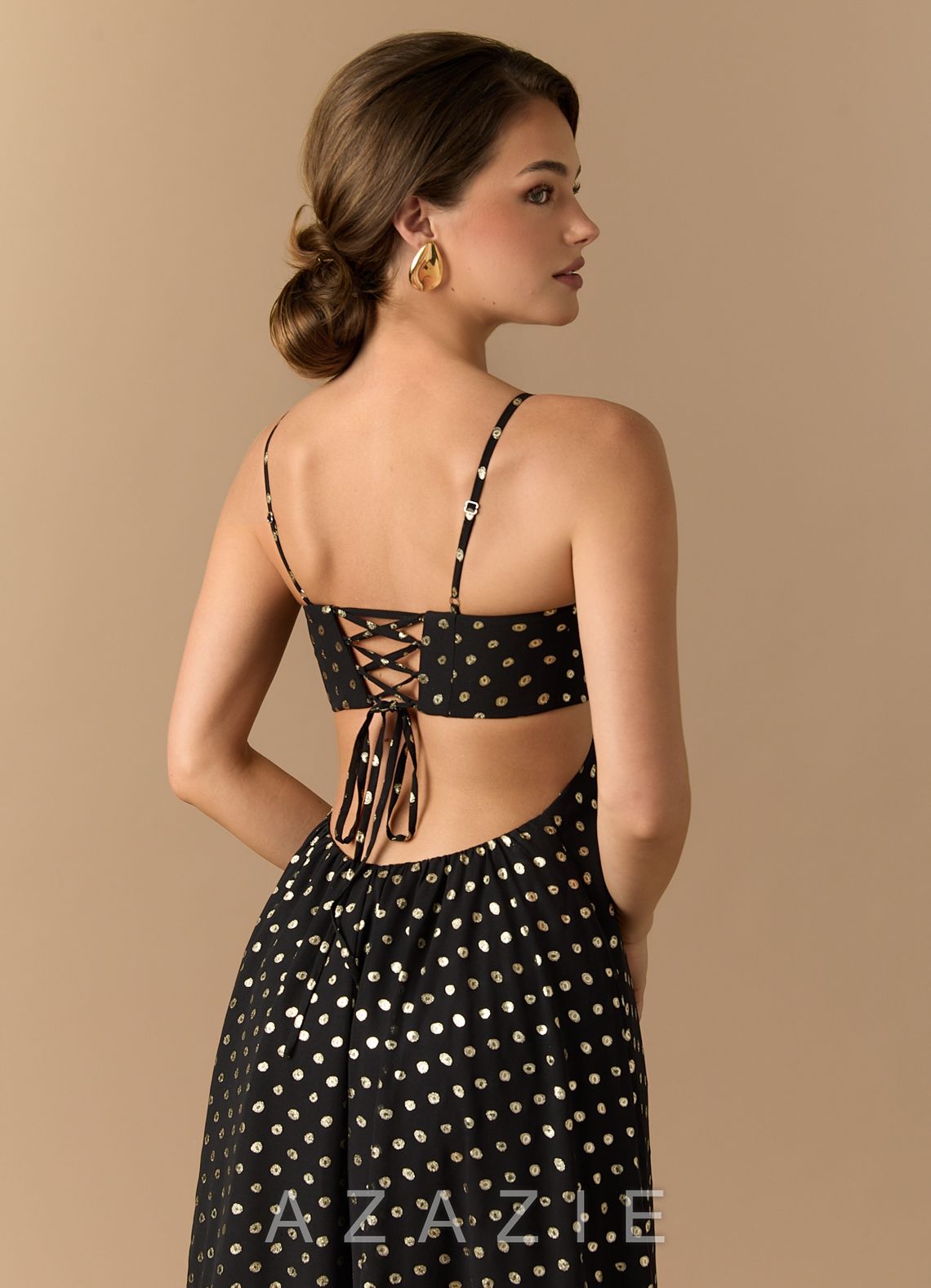 Senna {color} Maxi Dress  sp_black_gold_polkadot_#bp134307