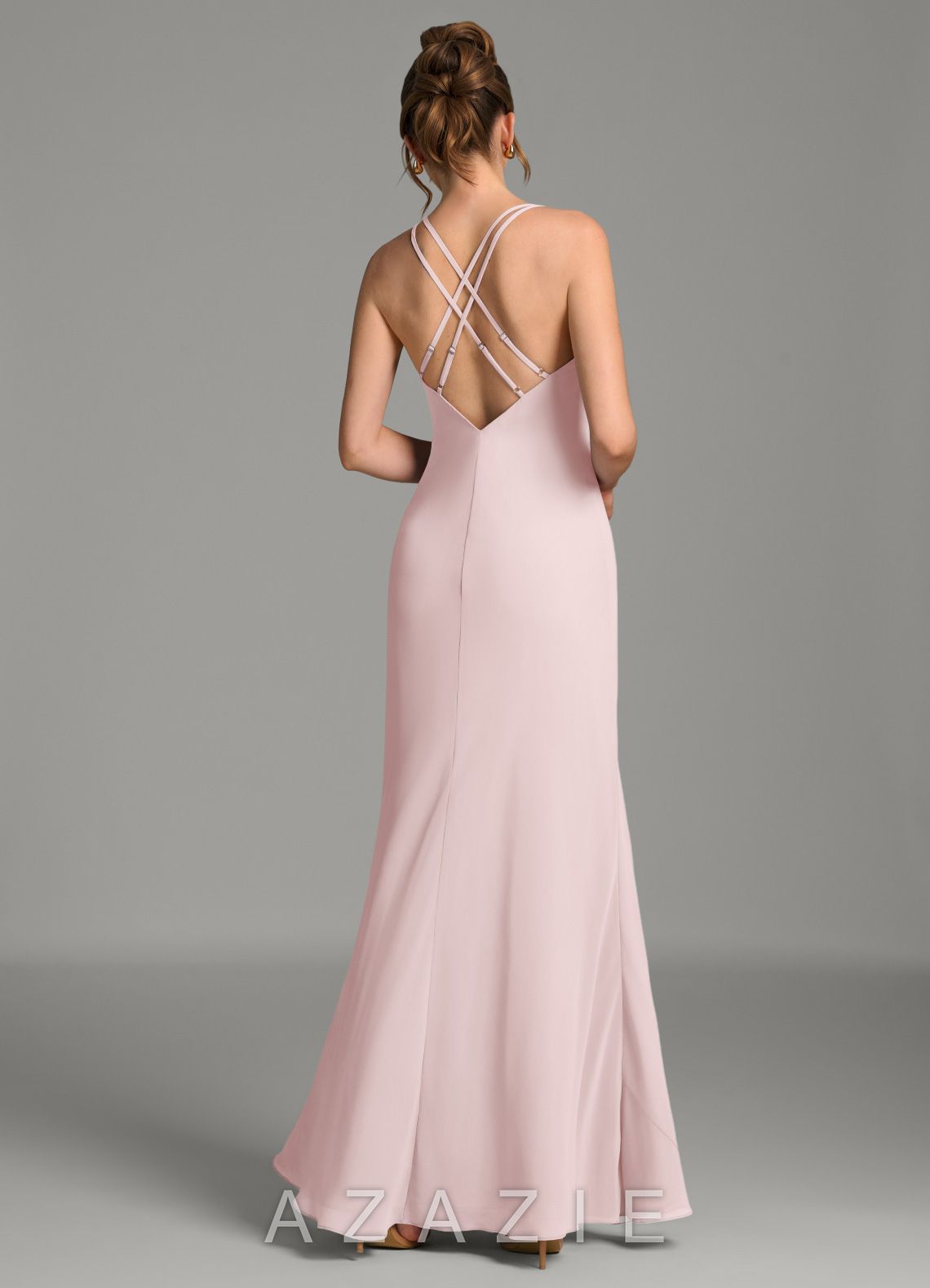 Azazie Suttona Blushing Pink Mermaid Chiffon Dress blushing_pink