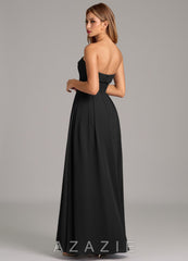 Azazie Lucienne Black A-Line Strapless Chiffon Convertible Dress black