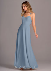 Azazie Mei Dusty Blue A-Line Chiffon Dress dusty_blue