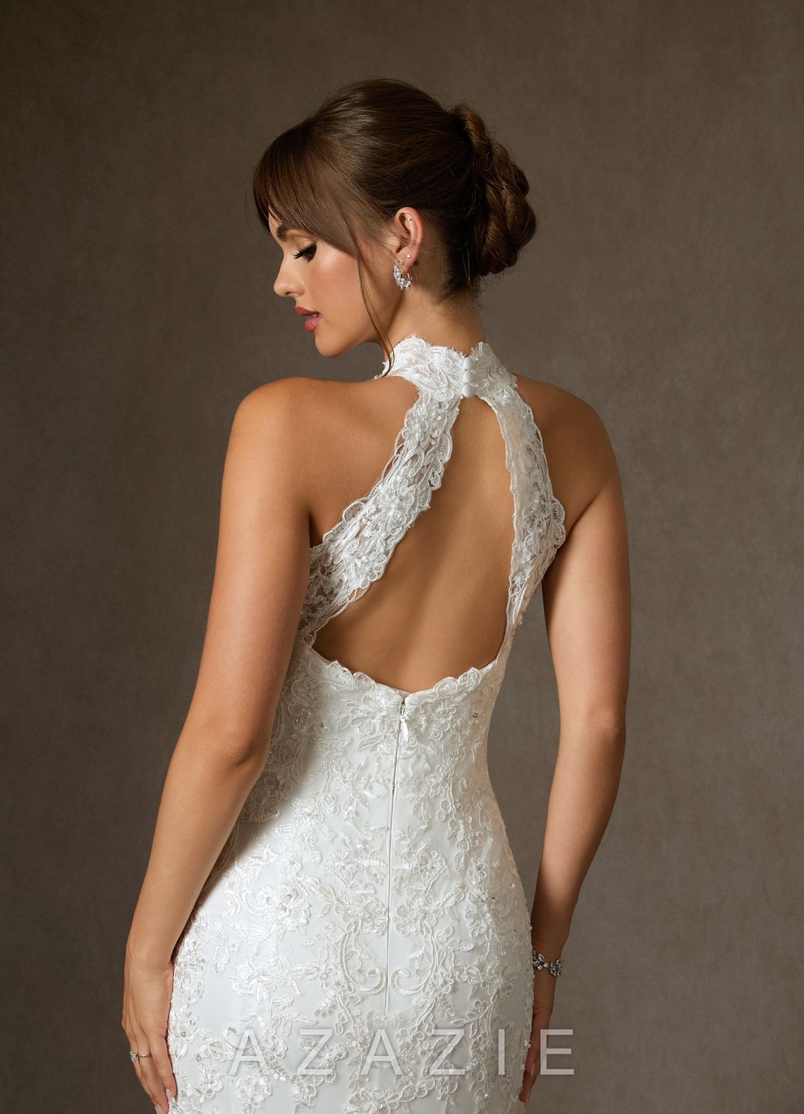 Azazie Eden Wedding Dress Diamond White Mermaid Lace Dress diamond_white