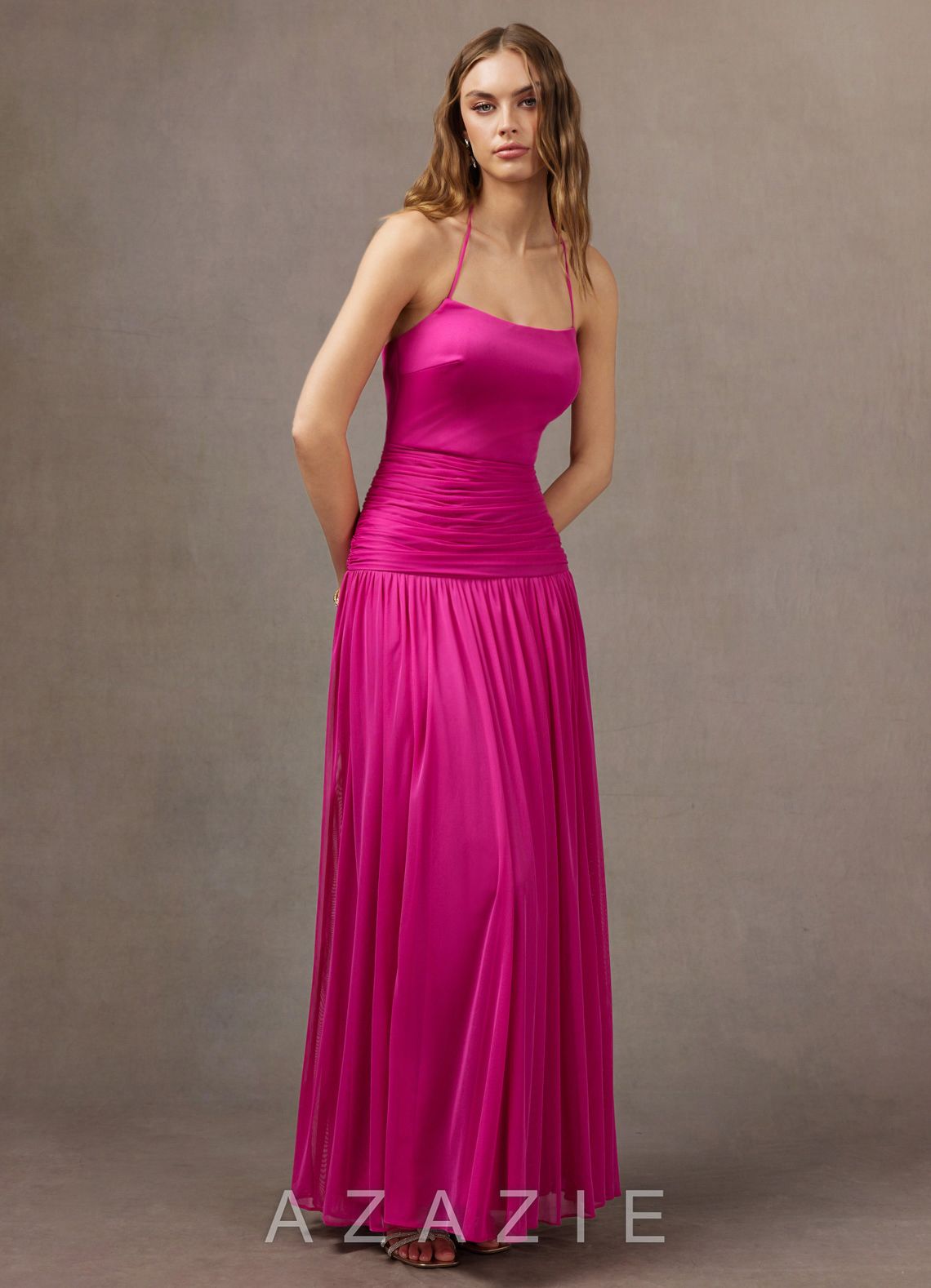 Elie {color} Maxi Dress  sp_hot_pink_#hp134130