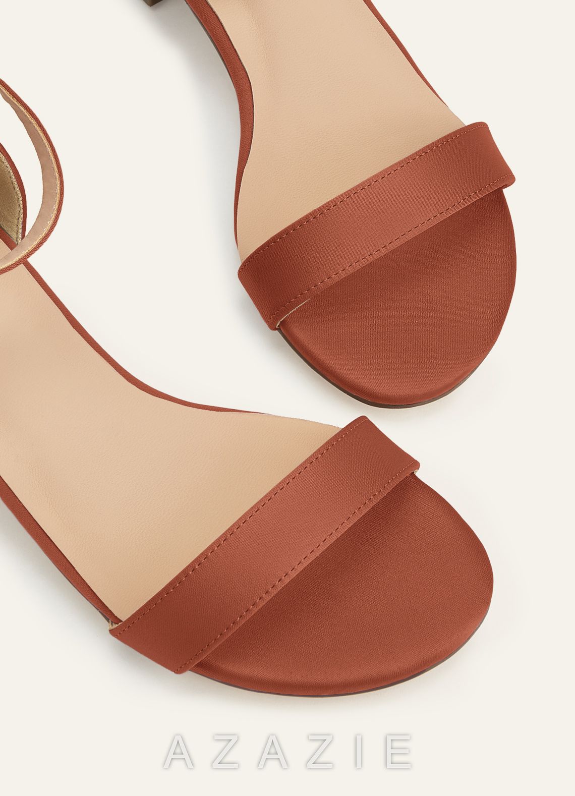 Matching Color Matte Satin One Strap Girls' Heel Sandals