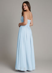 Azazie Andreina Sky Blue A-Line Pleated Chiffon Dress sky_blue