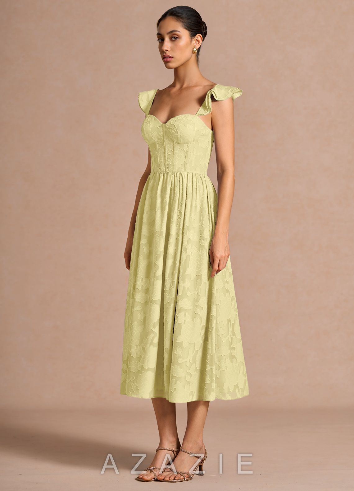 Dora {color} Midi Dress  lemon_sorbet_#134127