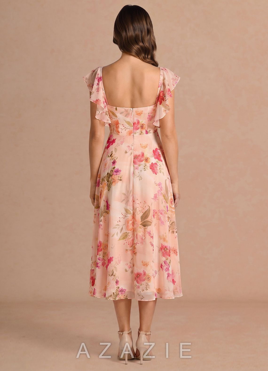 Romilly {color} Midi Dress  sp_abstract_bouquet_floral_#111401