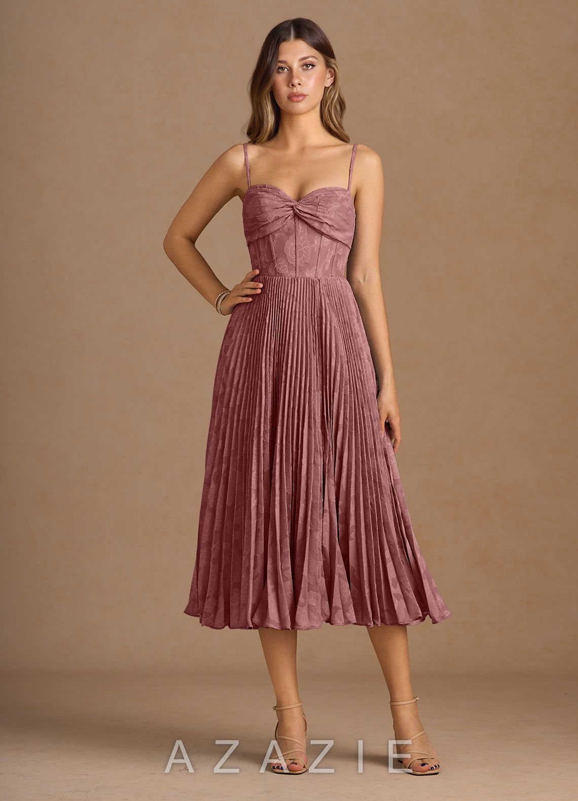 Annie {color} Pleated Midi Dress  light_pink_#lp134193